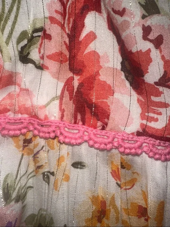 NWT PQ Swim Anthropologie Floral Tiered Maxi Dress Pink - Picture 14 of 15